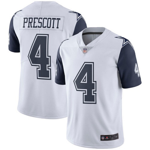 Men Dallas Cowboys Limited White Dak Prescott 4 Rush Vapor Untouchable NFL Jersey